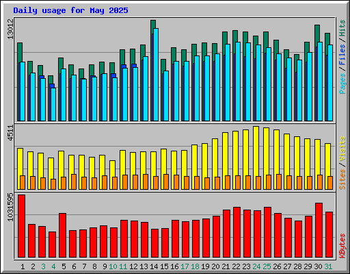 Daily usage for May 2025