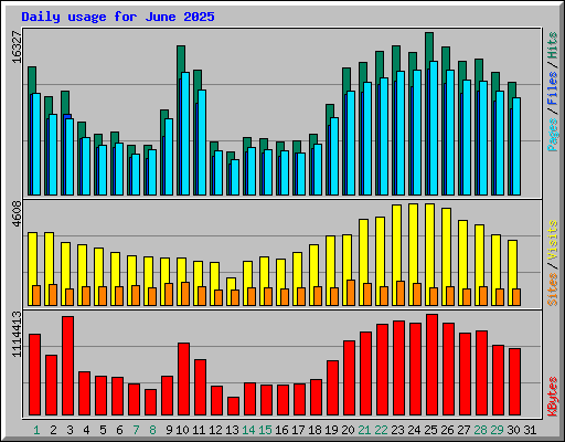 Daily usage for June 2025