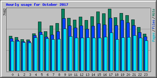 Hourly usage for October 2017
